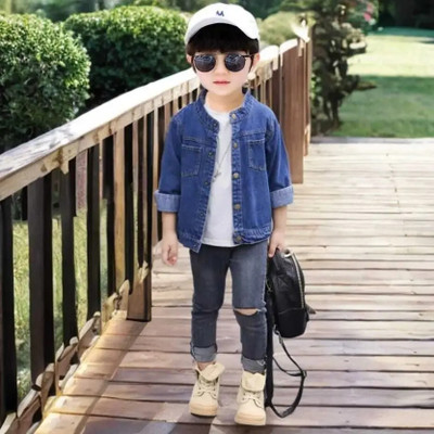 First Craze Full Sleeve Printed Boys & Girls Denim Jacket