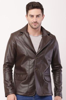 Wolver Solid Single Breasted Casual Men Blazer(Brown)