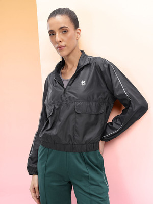 HRX by Hrithik Roshan Full Sleeve Solid, Striped Women Jacket