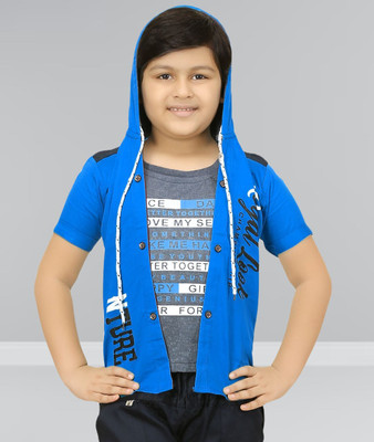 FASHION GRAB Short Sleeve Printed Boys Jacket