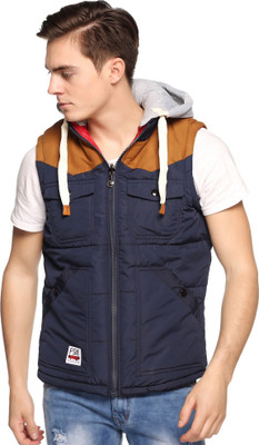 VOXXATI Sleeveless Solid Men Jacket