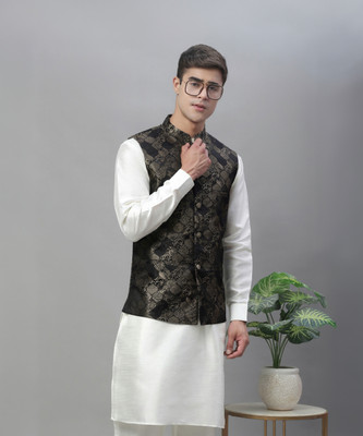 ANOUK Sleeveless Self Design Men Jacket