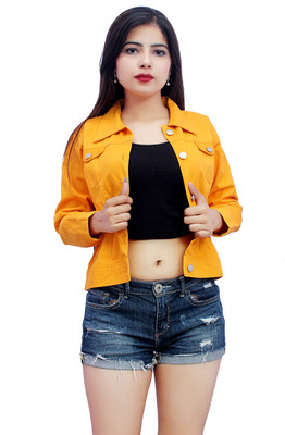 SAF creations 3/4th Sleeve Solid Women Denim Jacket