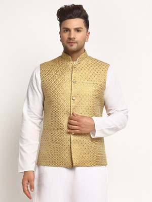 JS COLLECTION Sleeveless Printed Men Jacket