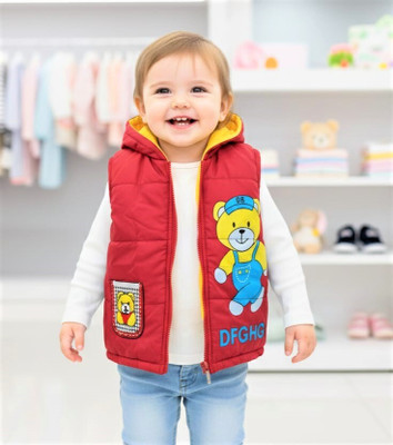 sunshub Sleeveless Self Design, Printed Boys & Girls Jacket
