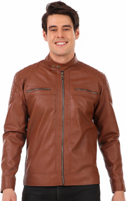 Leather Retail Full Sleeve Solid Men Jacket