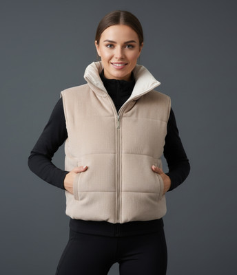 Wineberry Sleeveless Self Design Women Jacket