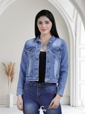 KIRMANI Full Sleeve Self Design Women Denim Jacket