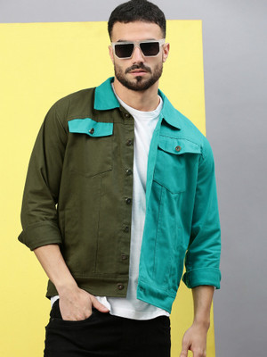 VOXATI Full Sleeve Colorblock Men Denim Jacket