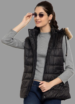 ELANHOOD Sleeveless Self Design Women Jacket