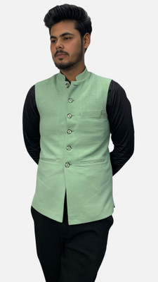 gargian master cut Sleeveless Self Design Men Jacket