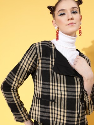 SASSAFRAS Full Sleeve Checkered Women Jacket