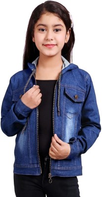 SQS Full Sleeve Solid Girls Denim Jacket