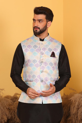 ARMAAN ETHNIC Sleeveless Printed Men Jacket