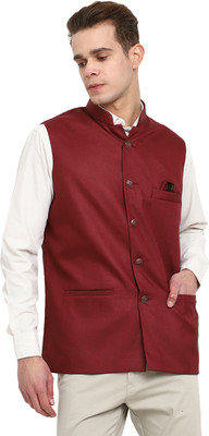 V-MART Sleeveless Solid Men Jacket