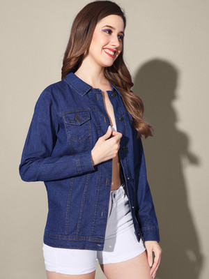BuyNewTrend Full Sleeve Self Design Women Denim Jacket