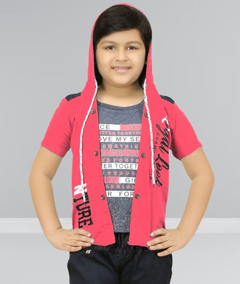 FASHION GRAB Short Sleeve Printed Boys Jacket