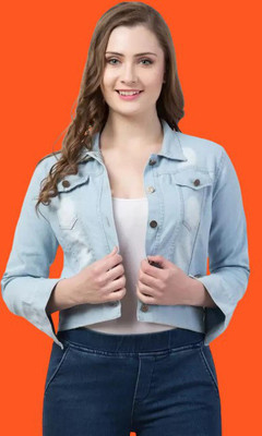 GLAMHOOD Full Sleeve Self Design Women Denim Jacket