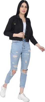 MOSAGA 3/4th Sleeve Solid Women Jacket