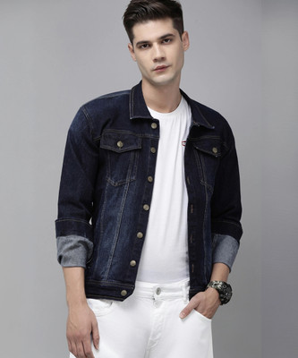 VOXXATI Full Sleeve Self Design Men Denim Jacket