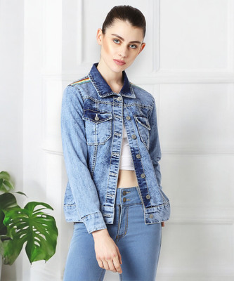 Miss Chase Full Sleeve Solid Men & Women Denim Jacket