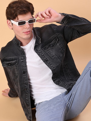 V-MART Full Sleeve Solid Men Denim Jacket