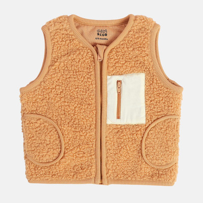 MINI KLUB Sleeveless Self Design Baby Boys Jacket