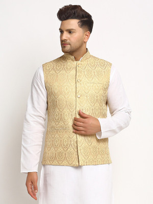 JS COLLECTION Sleeveless Printed Men Jacket