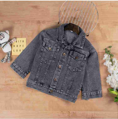 insha fashion Full Sleeve Printed Boys & Girls Denim Jacket