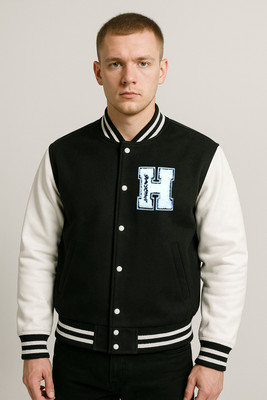 MG Trends Full Sleeve Striped, Applique Men Jacket