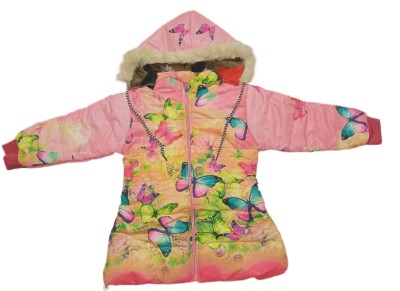 SADIA ENTERPRISES Full Sleeve Graphic Print Baby Girls Jacket