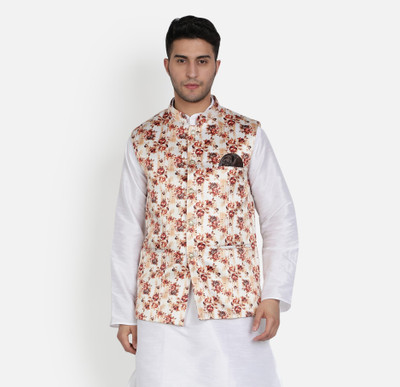 ARMAAN ETHNIC Sleeveless Printed Men Jacket