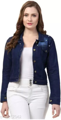 iaenterprises Full Sleeve Self Design Women Denim Jacket