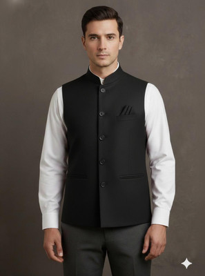 Gullyhood Sleeveless Solid Men Jacket
