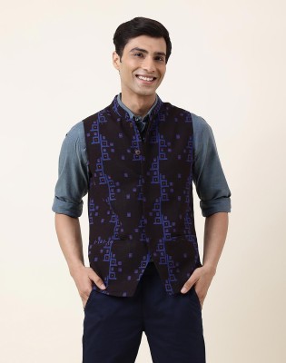 Fabindia Sleeveless Printed Men Jacket