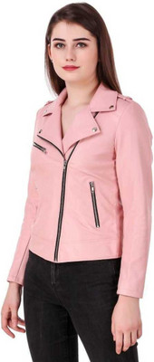 Leather Retail Full Sleeve Solid Women Jacket
