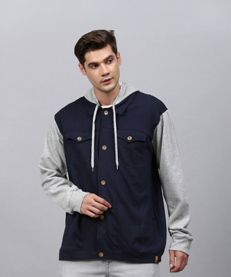 CAMPUS SUTRA Full Sleeve Colorblock Men Denim Jacket