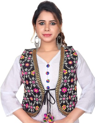 shivam faishon Sleeveless Embroidered, Embellished Women Jacket