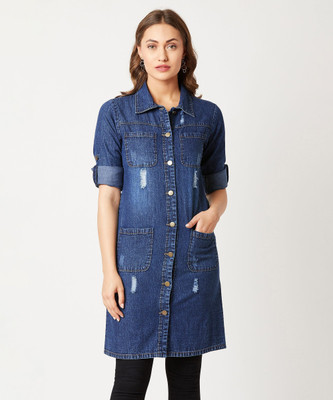 Miss Chase Full Sleeve Solid Women Denim Jacket