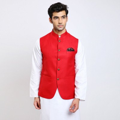 Mentoos Sleeveless Solid Men Jacket