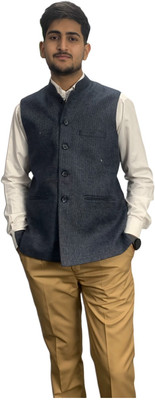 gargian master cut Sleeveless Self Design Men Jacket