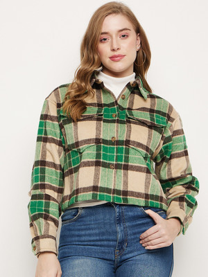 MADAME Full Sleeve Checkered Women Jacket
