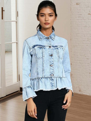KOTTY Full Sleeve Solid Women Denim Jacket