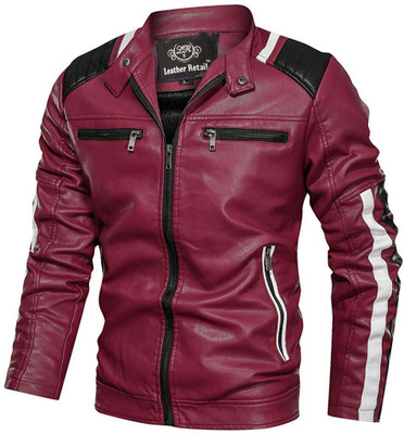 Leather Retail Full Sleeve Colorblock Men Jacket