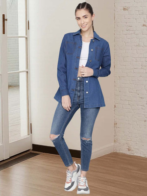KOTTY Full Sleeve Solid Women Denim Jacket
