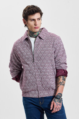 Snitch Full Sleeve Geometric Print Men Jacket