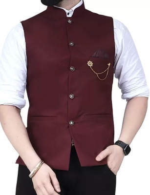 Vriaane Sleeveless Solid Men Jacket