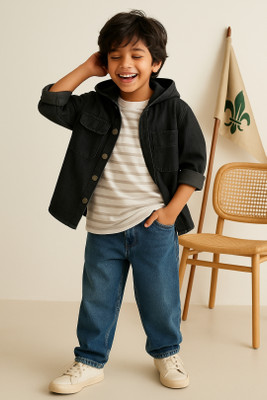 TALES & STORIES Full Sleeve Solid Baby Boys Jacket