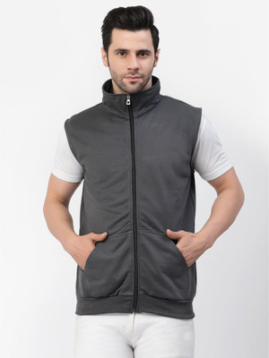 KZALCON Sleeveless Solid Men Jacket