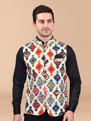Divastri Sleeveless Printed Men Jacket